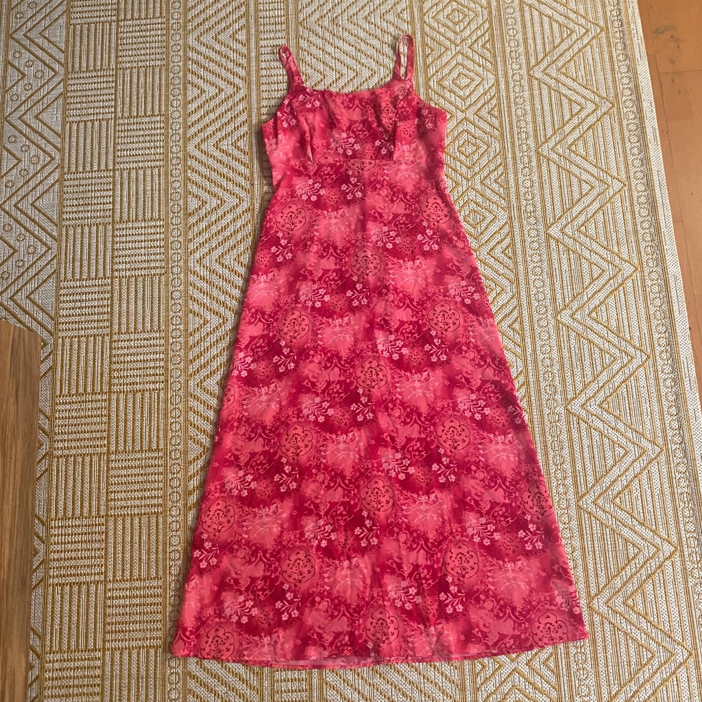 90s DBY Pink Floral Maxi Dress